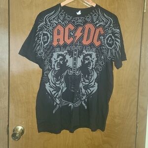 LARGE AC/DC Black Ice T Shirt Anvil Great Shape ACDC AC DC